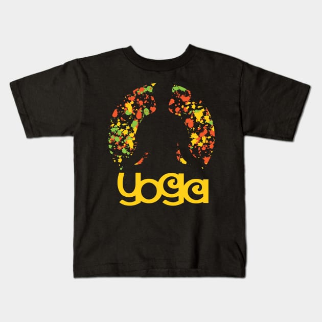 Colorful Yoga Design Kids T-Shirt by jazzworldquest